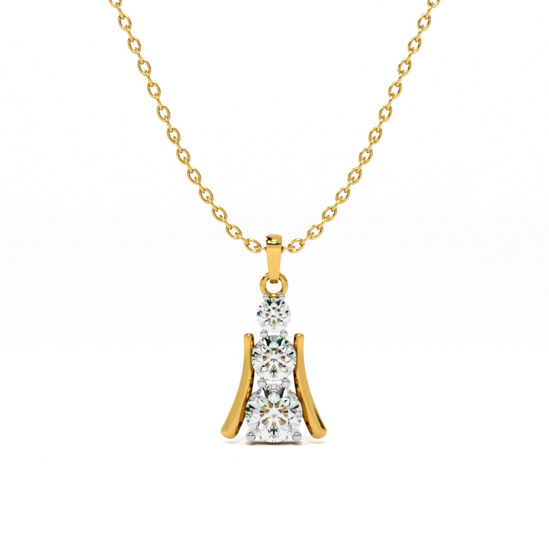 Initial Spark 9KT Gold Lab Grown Diamond Necklace