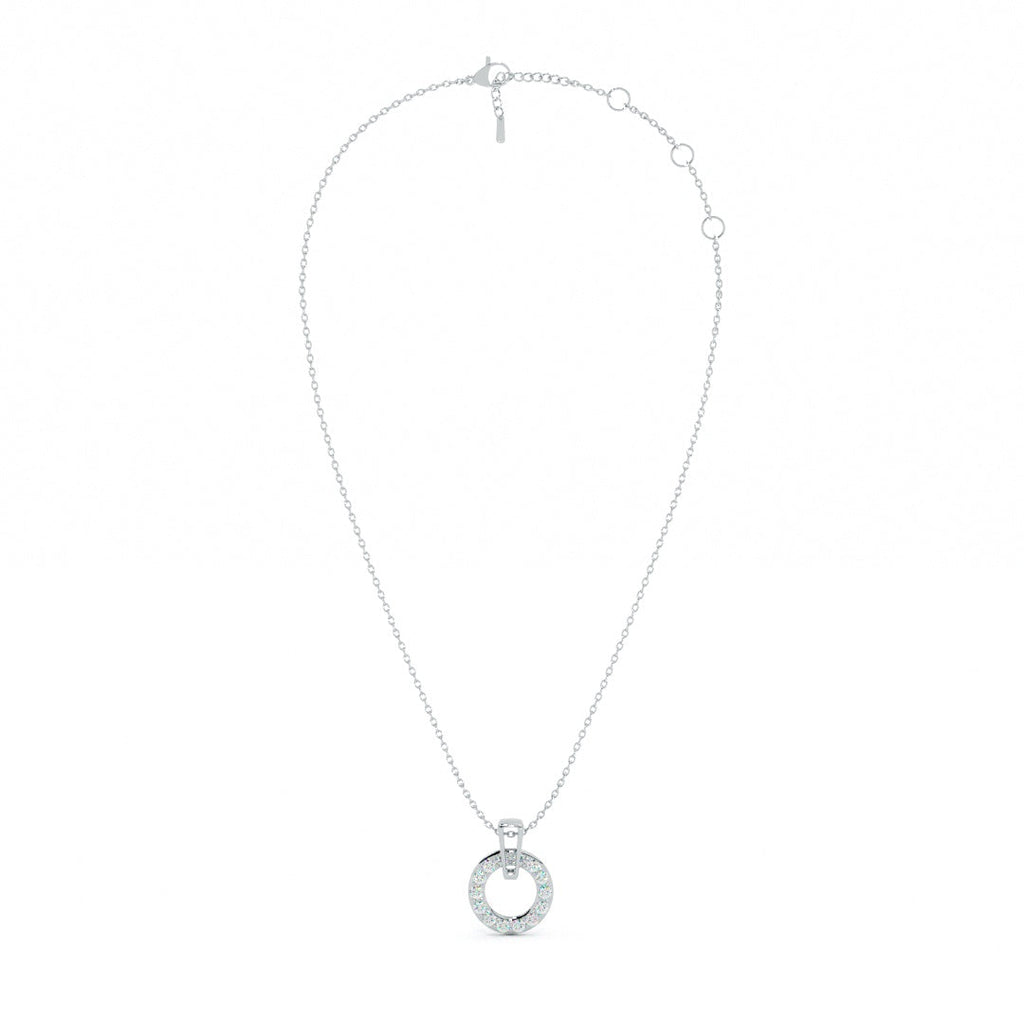Luna Swing 9KT Gold Lab Grown Diamond Halo Necklace