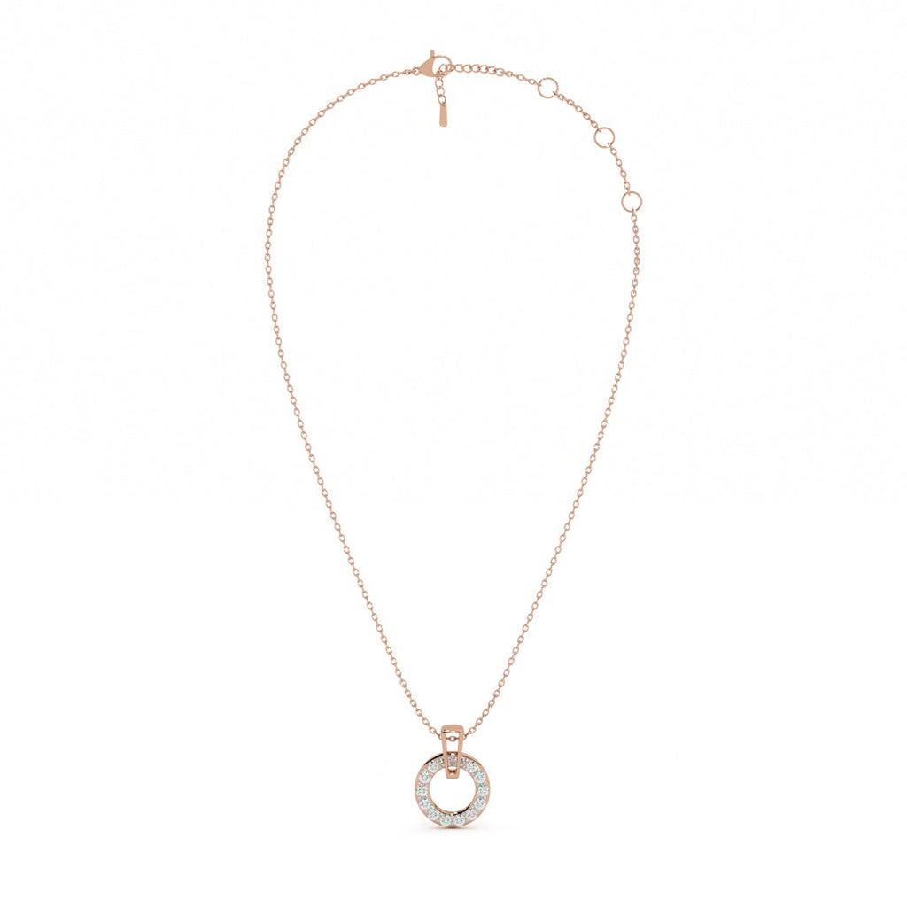 Luna Swing 9KT Gold Lab Grown Diamond Halo Necklace