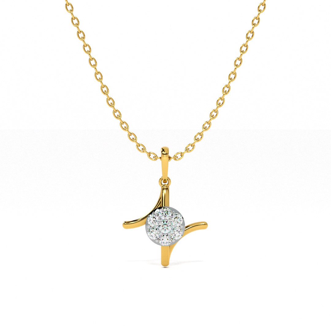 Charm Axis 9KT Gold Lab Grown Diamond Necklace