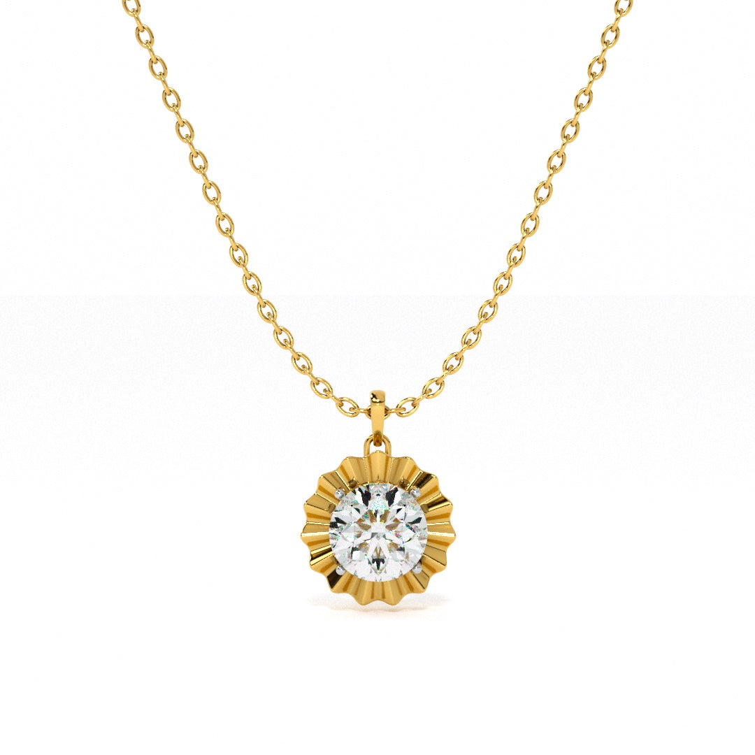 Tidal Teardrop 9KT Gold Lab Grown Diamond Necklace