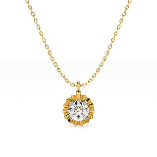 Tidal Teardrop 9KT Gold Lab Grown Diamond Necklace