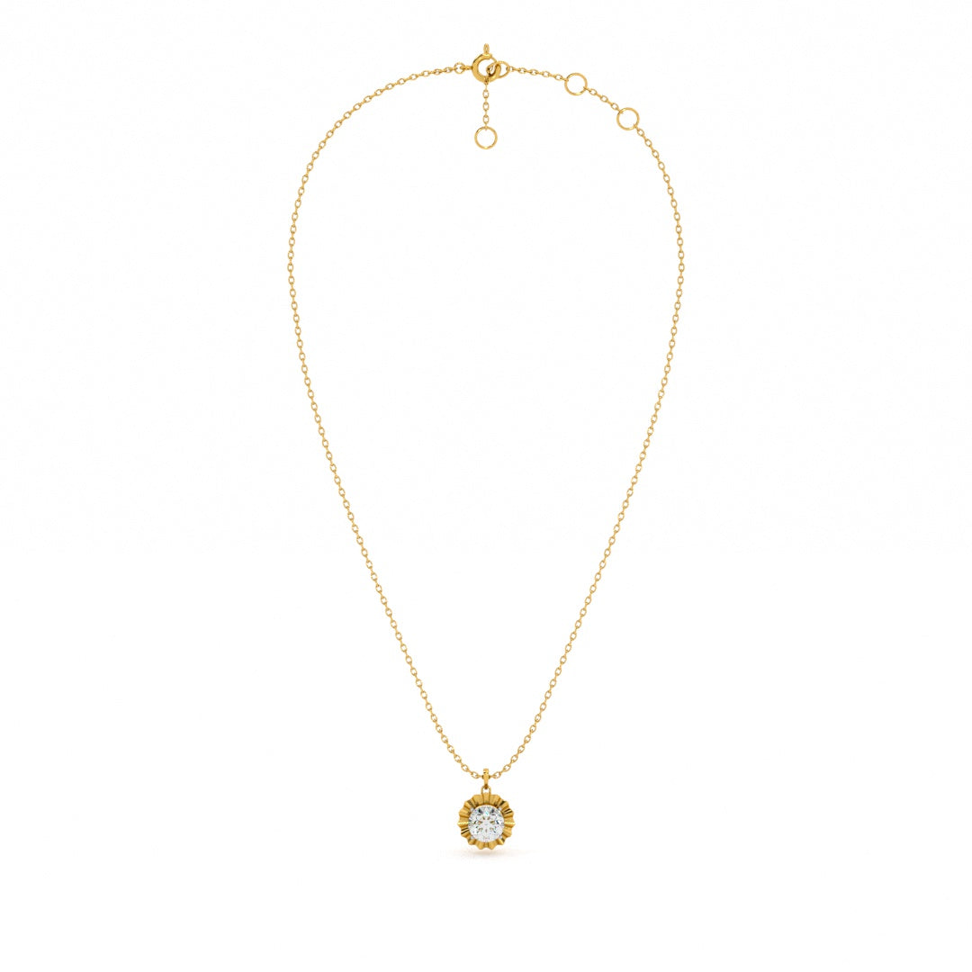 Tidal Teardrop 9KT Gold Lab Grown Diamond Necklace