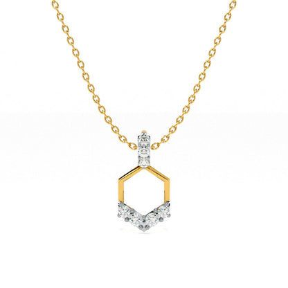 Geo Charm 9KT Gold Lab Grown Diamond Necklace