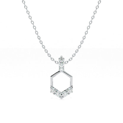 Geo Charm 9KT Gold Lab Grown Diamond Necklace