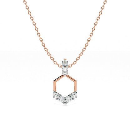 Geo Charm 9KT Gold Lab Grown Diamond Necklace