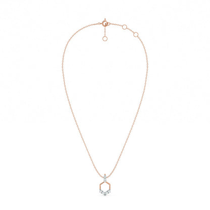 Geo Charm 9KT Gold Lab Grown Diamond Necklace