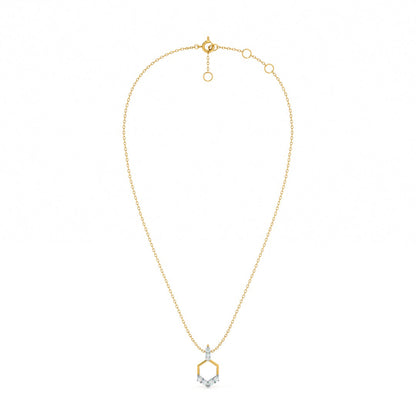 Geo Charm 9KT Gold Lab Grown Diamond Necklace