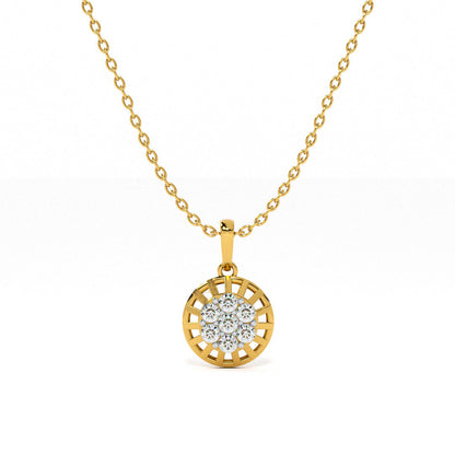 Sun Aura Radiant 9KT Gold Lab Grown Diamond Necklace
