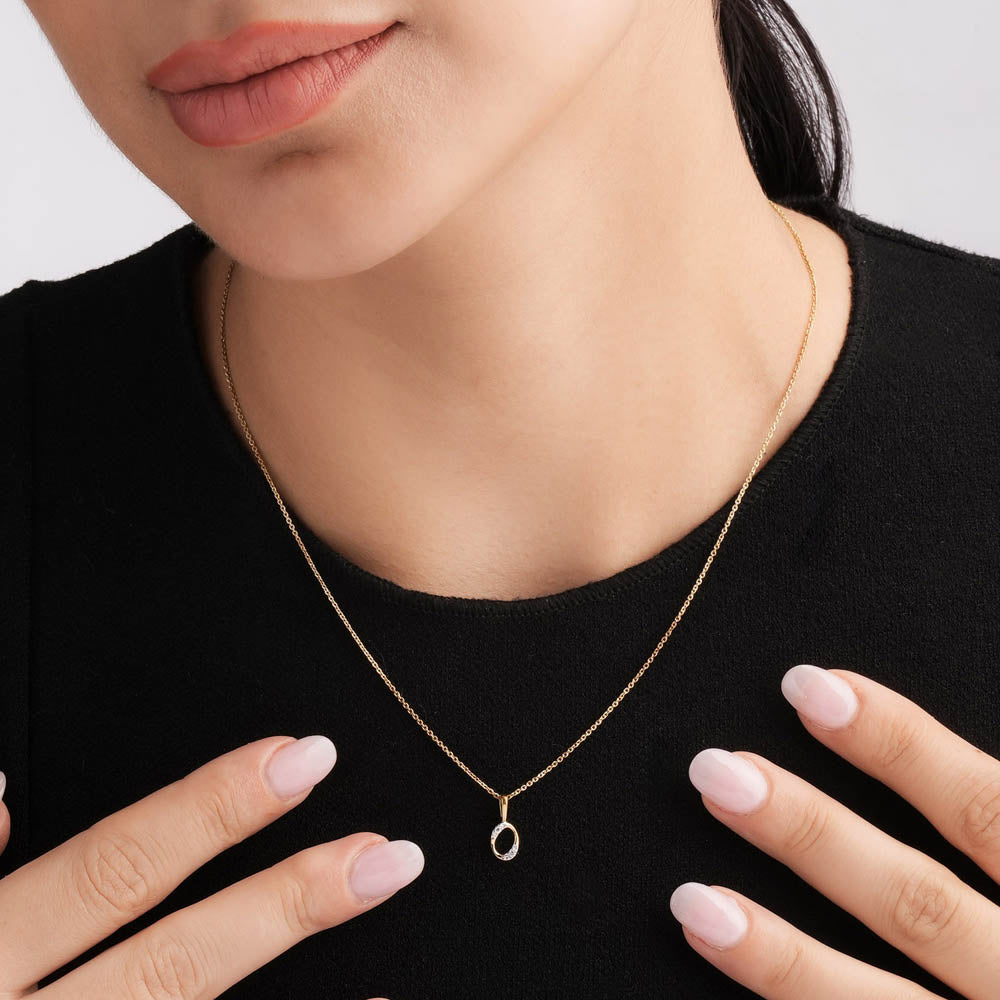 Ecliptica Orbit 9KT Gold Lab Grown Diamond Necklace