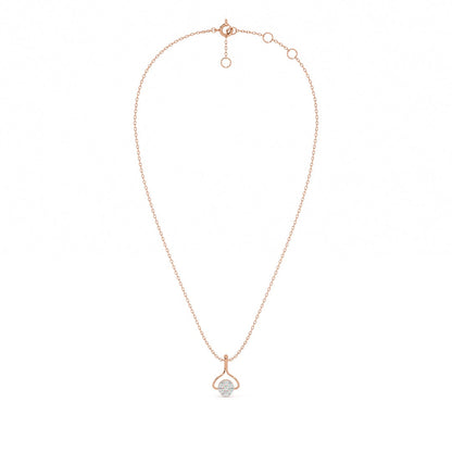 Muse Drop Frame 9KT Gold Lab Grown Diamond Necklace