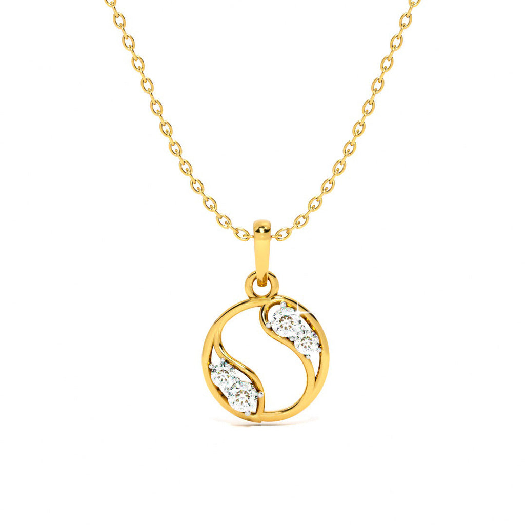 Harmony Loop Circle 9KT Gold Lab Grown Diamond Necklace