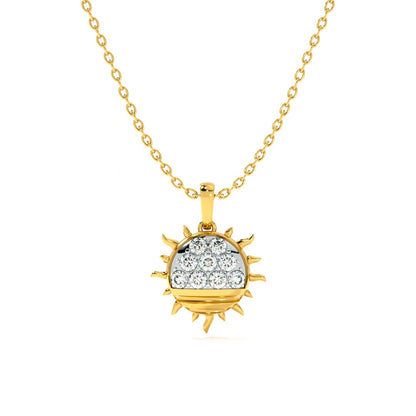 Solar Gleam 9KT Gold Lab Grown Diamond Necklace