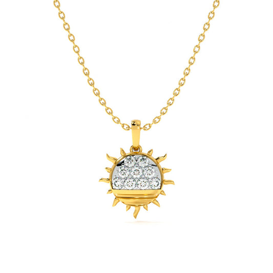Solar Gleam 9KT Gold Lab Grown Diamond Necklace