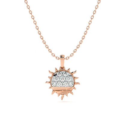 Solar Gleam 9KT Gold Lab Grown Diamond Necklace