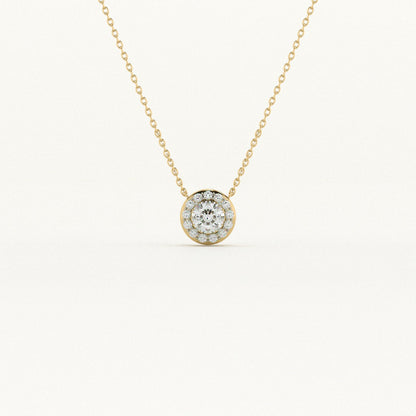0.14 Carat Dazzling Cluster 9KT Gold Lab Grown Diamond Necklace