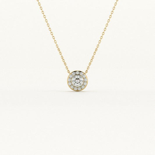 0.14 Carat Dazzling Cluster 9KT Gold Lab Grown Diamond Necklace