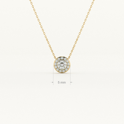 0.14 Carat Dazzling Cluster 9KT Gold Lab Grown Diamond Necklace