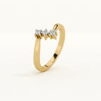 Diagonal Dazzle 9KT Gold Lab Grown Diamond Ring