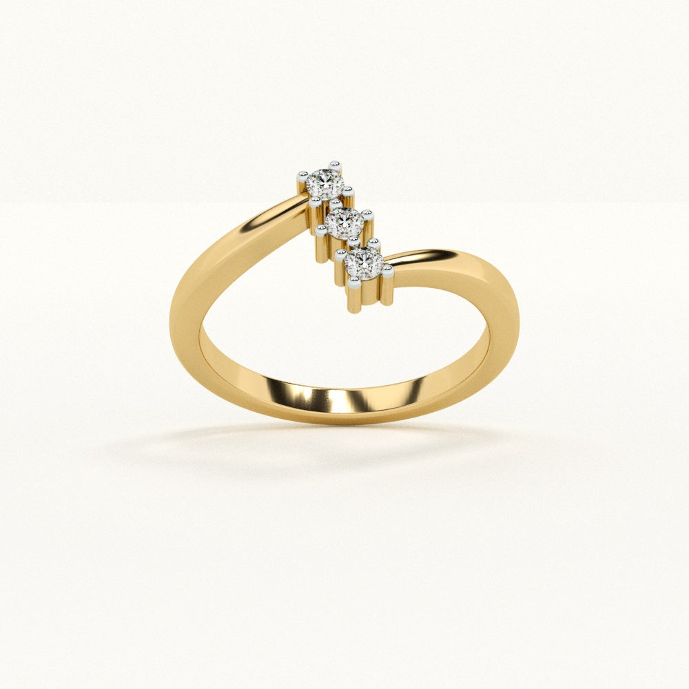 Diagonal Dazzle 9KT Gold Lab Grown Diamond Ring
