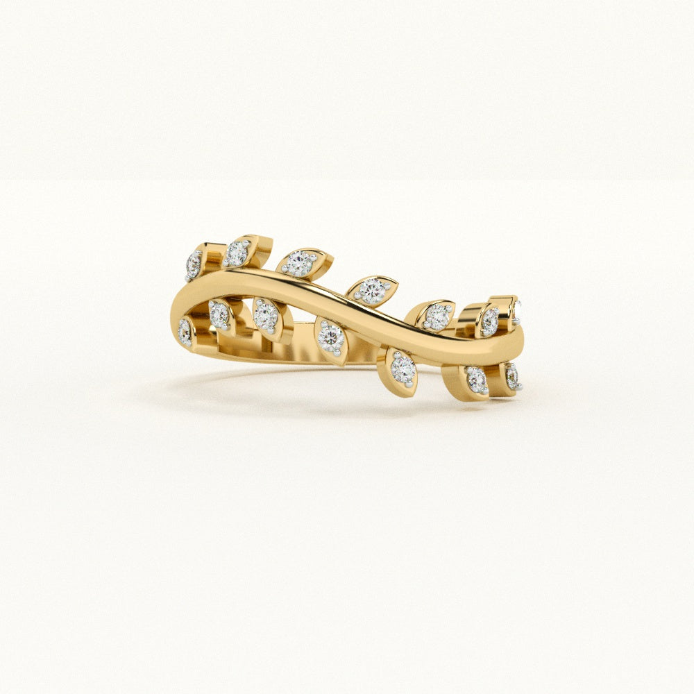 Vine Gleam 9KT Gold Lab Grown Diamond Ring