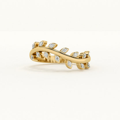 Vine Gleam 9KT Gold Lab Grown Diamond Ring