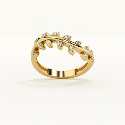 Vine Gleam 9KT Gold Lab Grown Diamond Ring