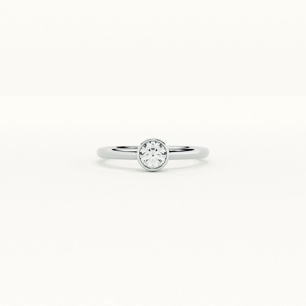 Bezel Round 925 Silver Ring