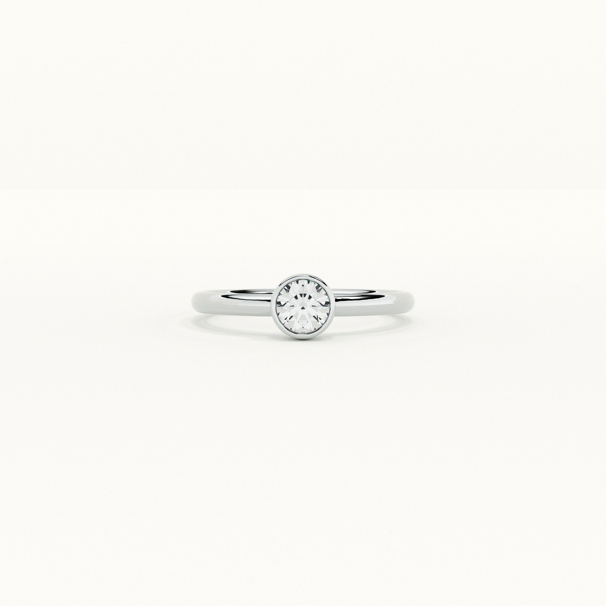 Bezel Round 925 Silver Ring