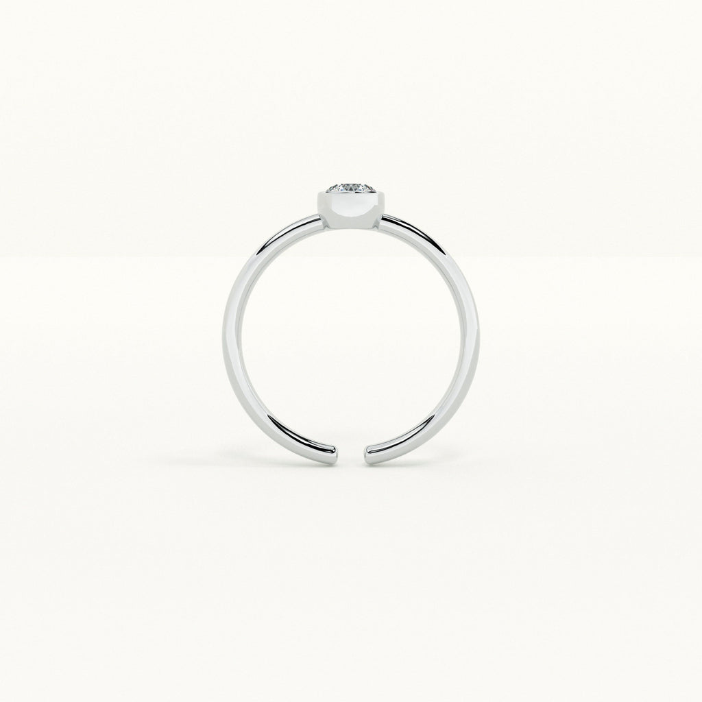 Bezel Round 925 Silver Ring