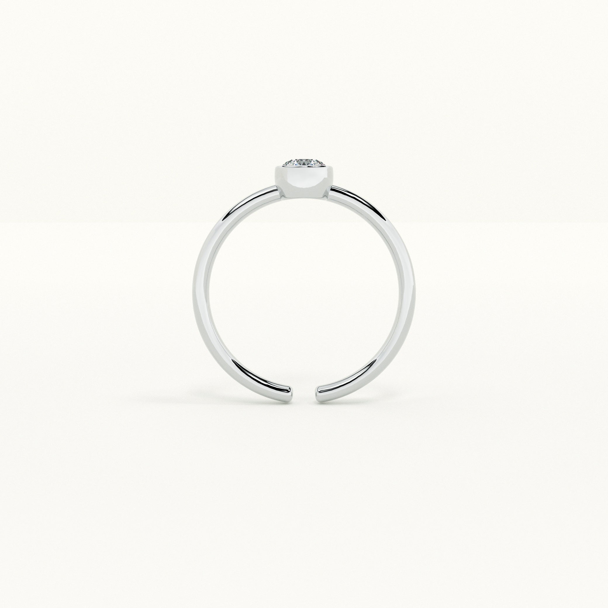 Bezel Round 925 Silver Ring