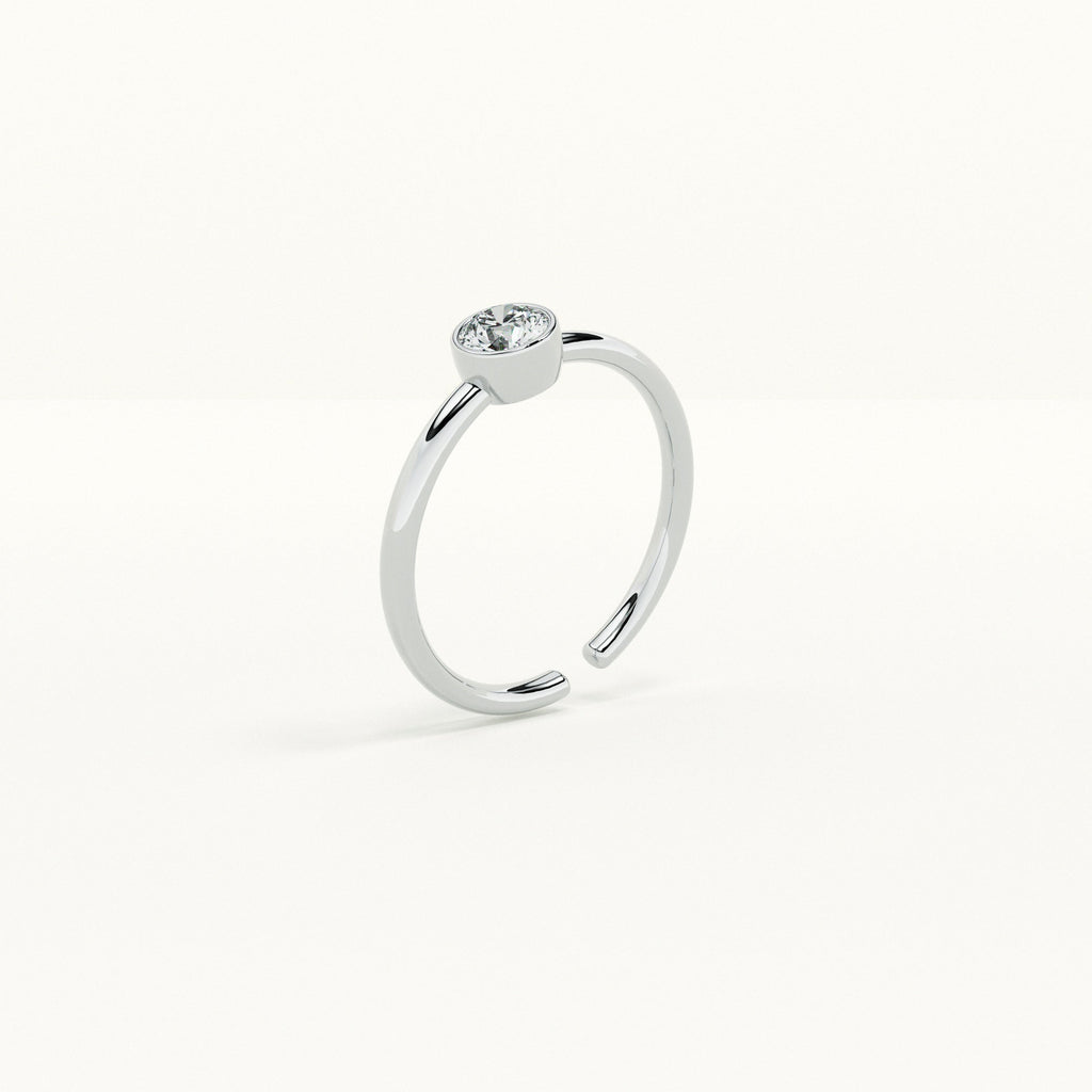 Bezel Round 925 Silver Ring