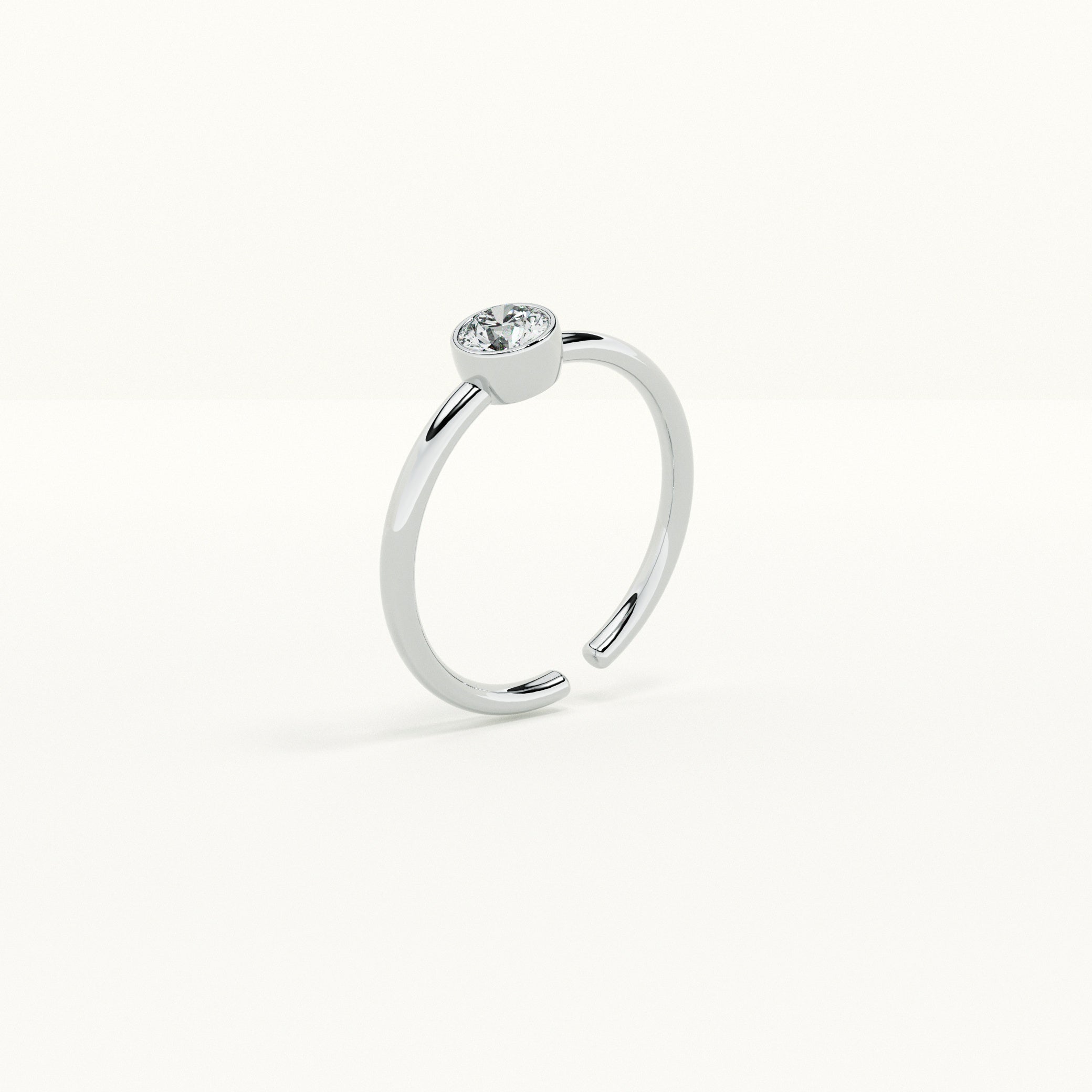 Bezel Round 925 Silver Ring