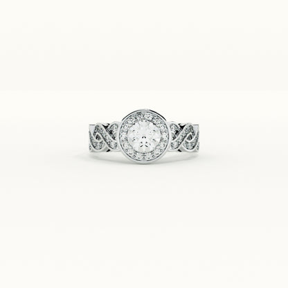 925 Silver Blush Halo Ring