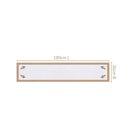 Midori Rustic Charm Cotton Table Runner In Brown 180x36cm