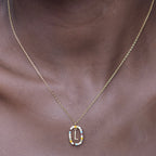 Colourful Stones Initial Necklace- 18k Gold Vermeil