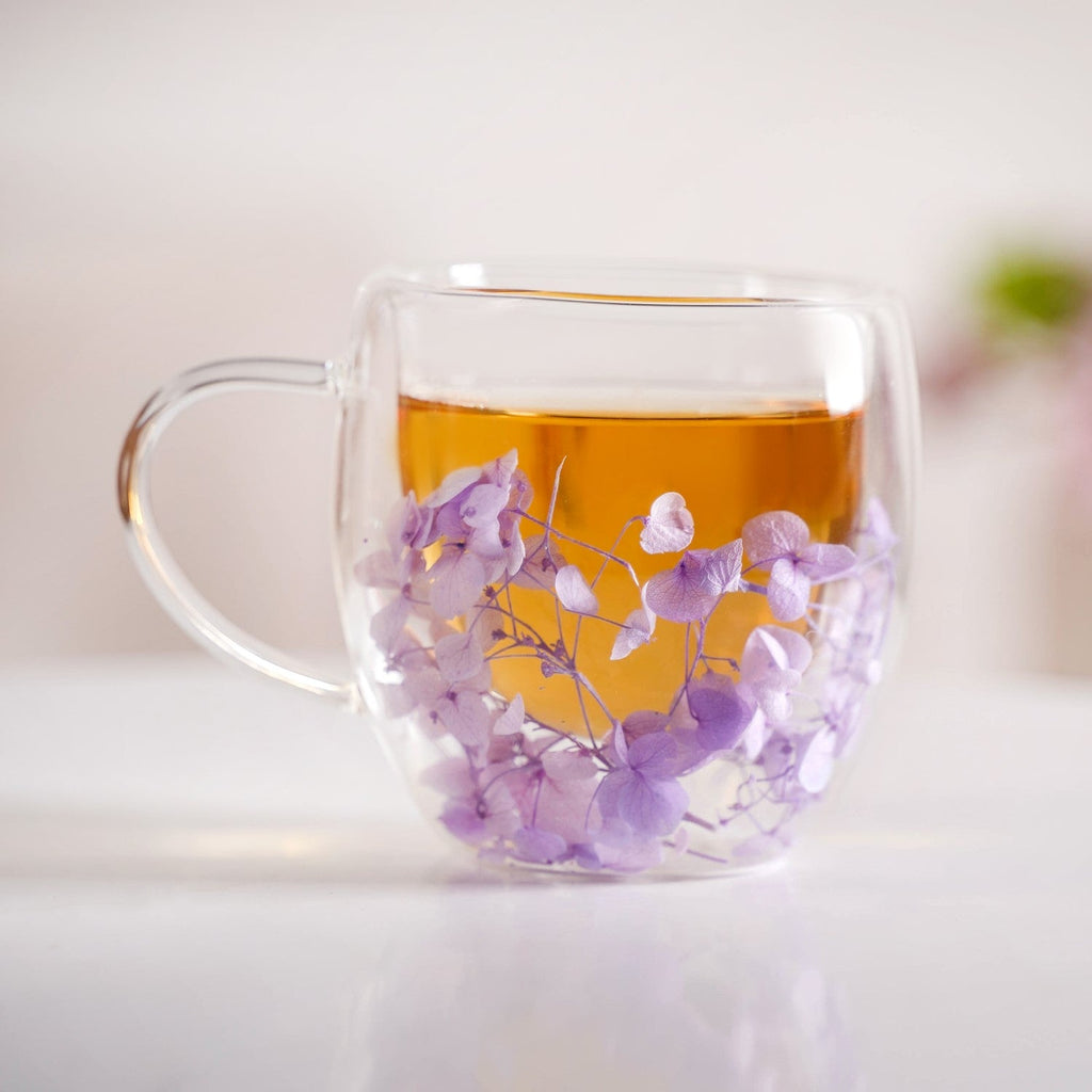 Lavender Flowers Inside Double Walled Coffee Mug Set Of 2 250ml