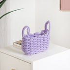 Lavender Rope Style Small Basket 21cm