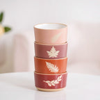 Autumn Leaf Ceramic Snack Bowl Set Of 4 180ml