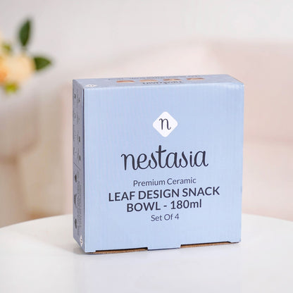Autumn Leaf Ceramic Snack Bowl Set Of 4 180ml