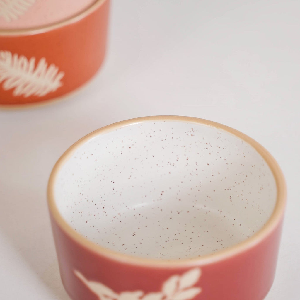 Autumn Leaf Ceramic Snack Bowl Set Of 4 180ml