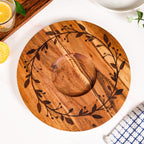 Chips And Dip Fusion Wooden Serving Platter With Steel Bowl 30cm