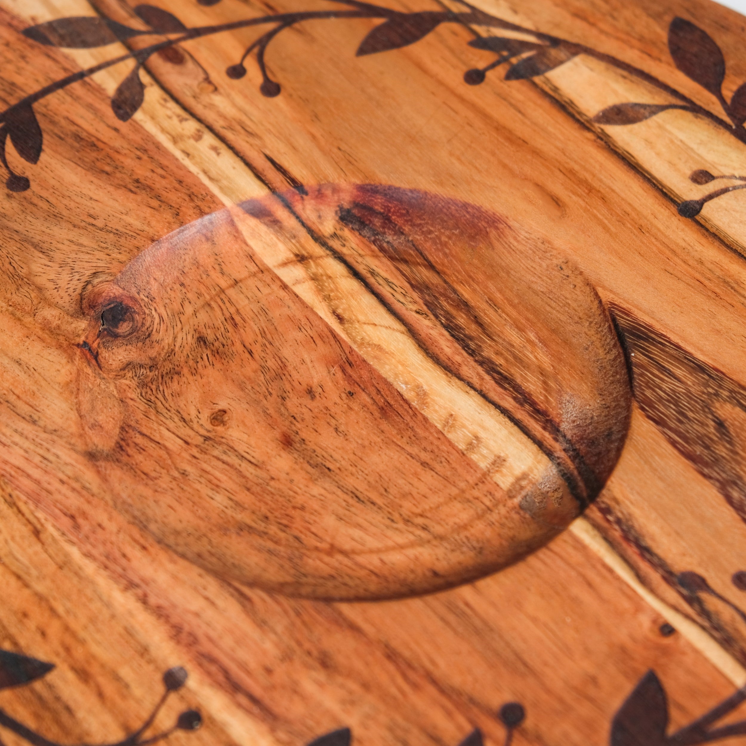 Chips And Dip Fusion Wooden Serving Platter With Steel Bowl 30cm