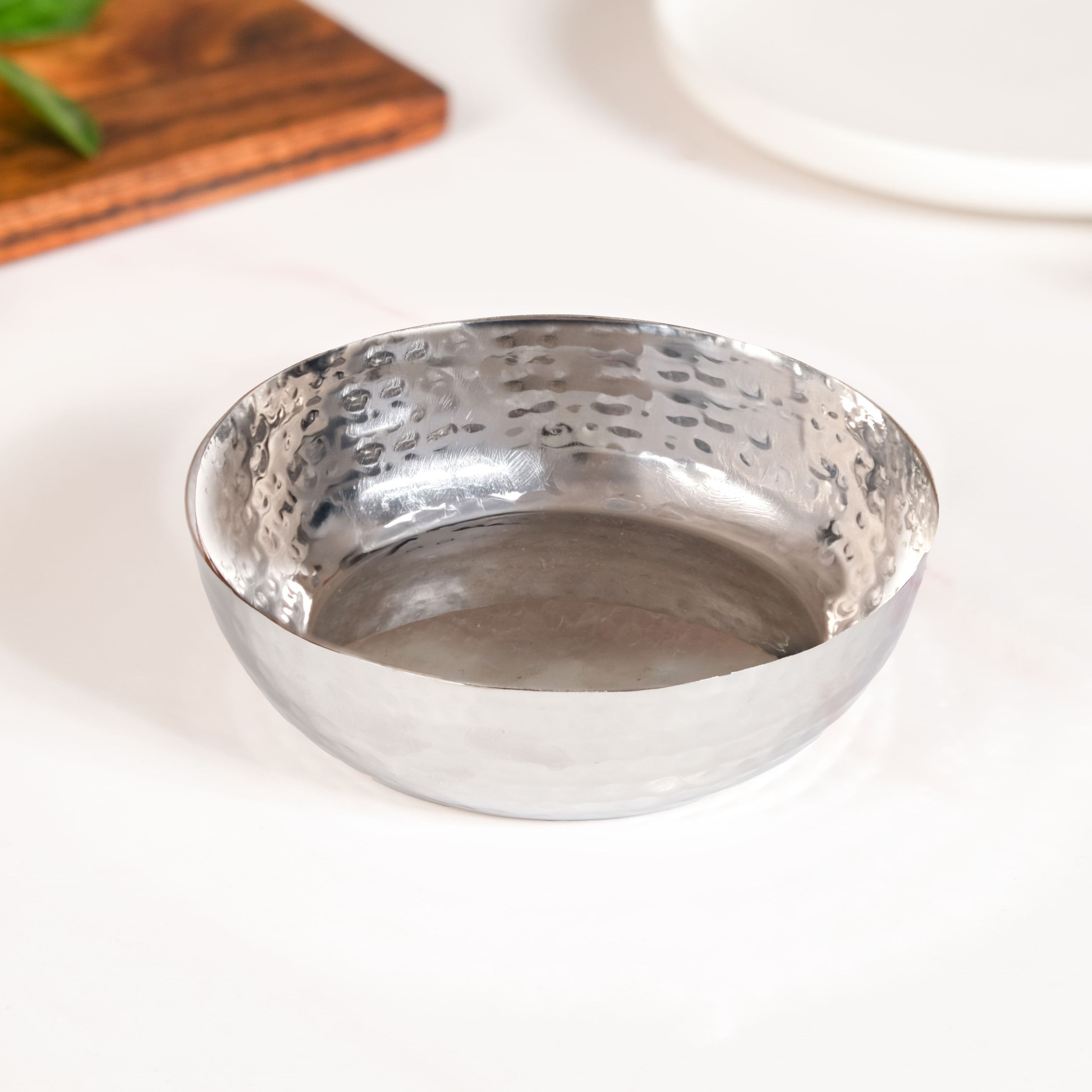 Chips And Dip Fusion Wooden Serving Platter With Steel Bowl 30cm