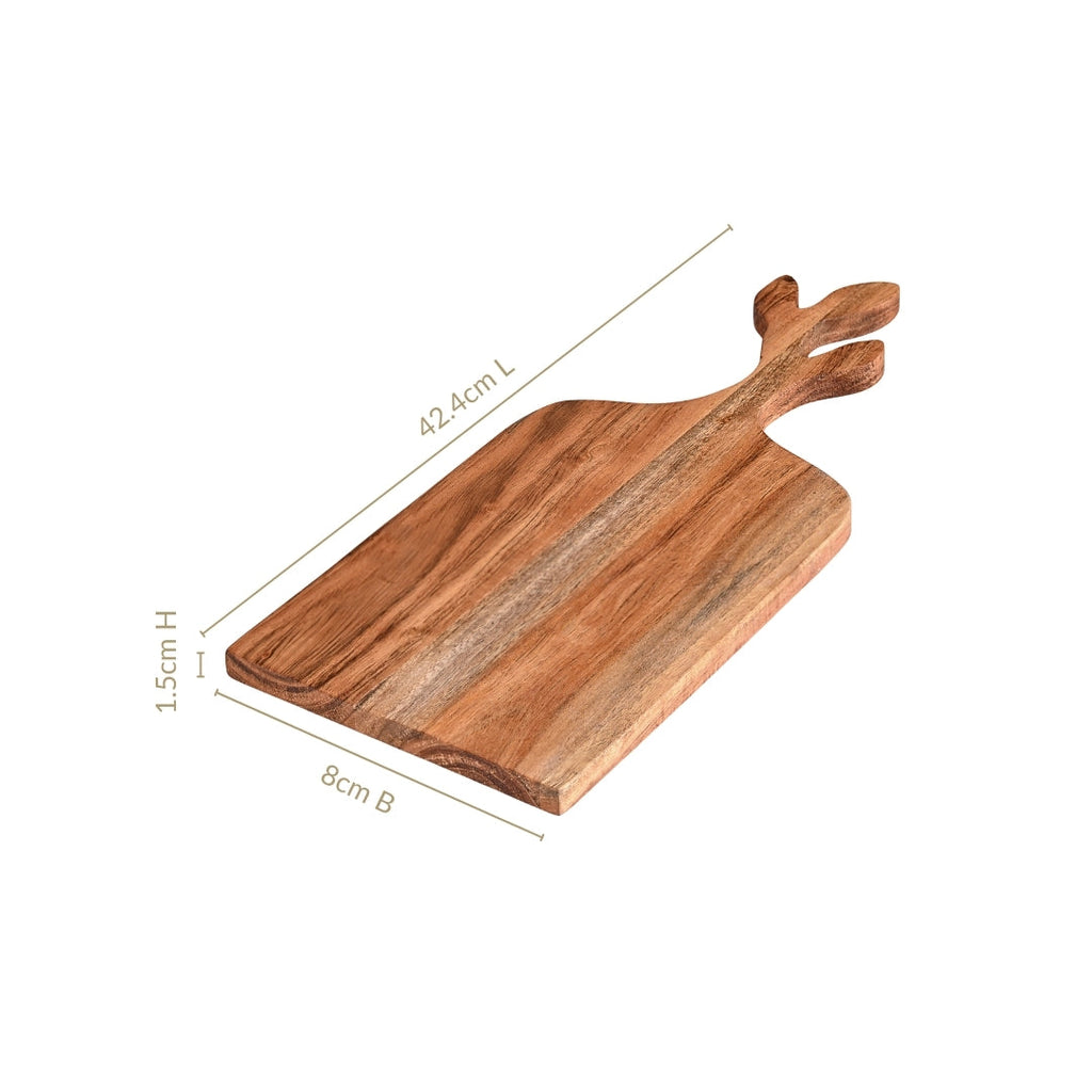 Leaf Handle Acacia Serving And Chopping Board 42x8cm