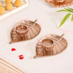 Luxe Metal Leaf Tealight And Incense Holder Set Of 2 In Festive Gift Box