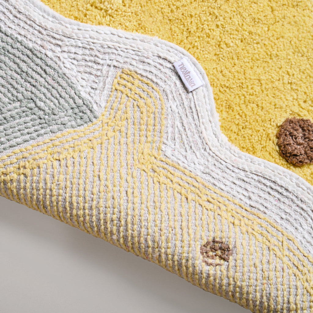 Anti Slip Lemon Cotton Floor Mat 76x56cm