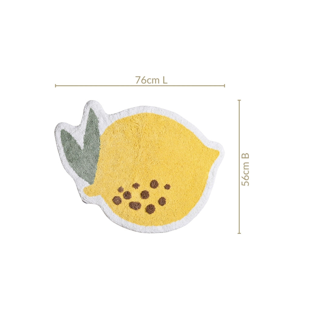 Anti Slip Lemon Cotton Floor Mat 76x56cm