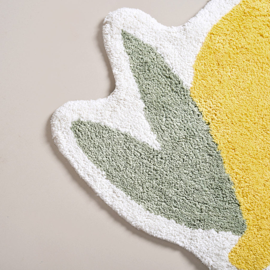 Anti Slip Lemon Cotton Floor Mat 76x56cm