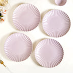 Ceramic Dinner Plates Lilac Scallop Set Of 4 10 Inch